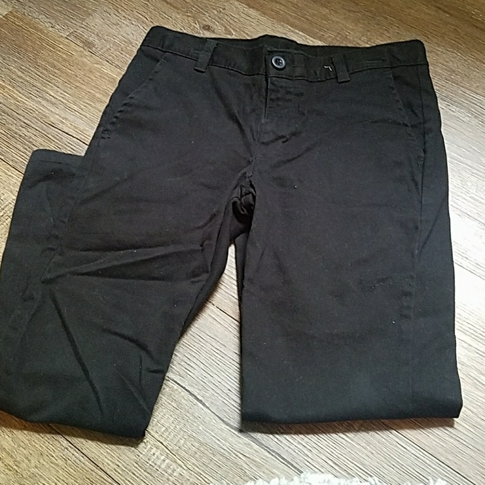 Boys husky black pants 10